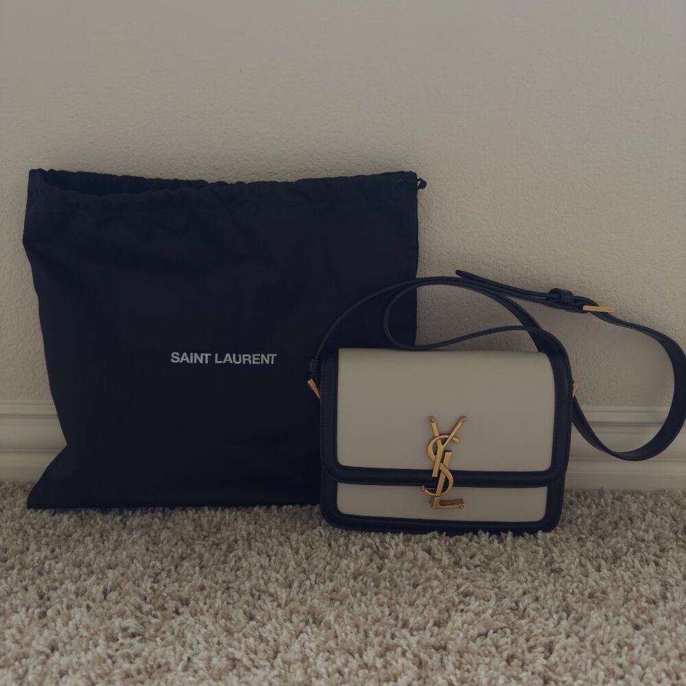 Saint Laurent Solferino Small Satchel 'Crema Soft/Nero'